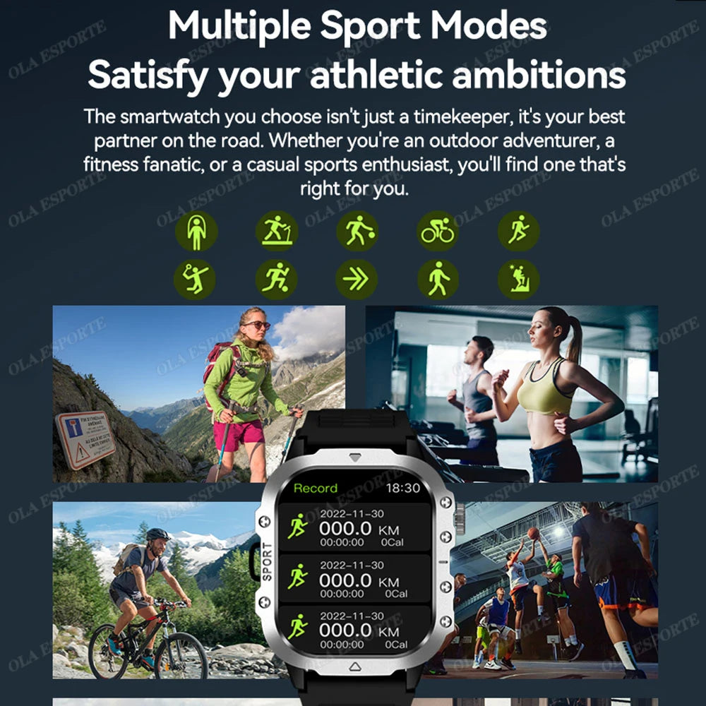 2025 Smartwatch Men Bluetooth Call Heart Rate Health Monitor AI Voice Waterproof Sport GPS Tracker Smart Watches For Android IOS