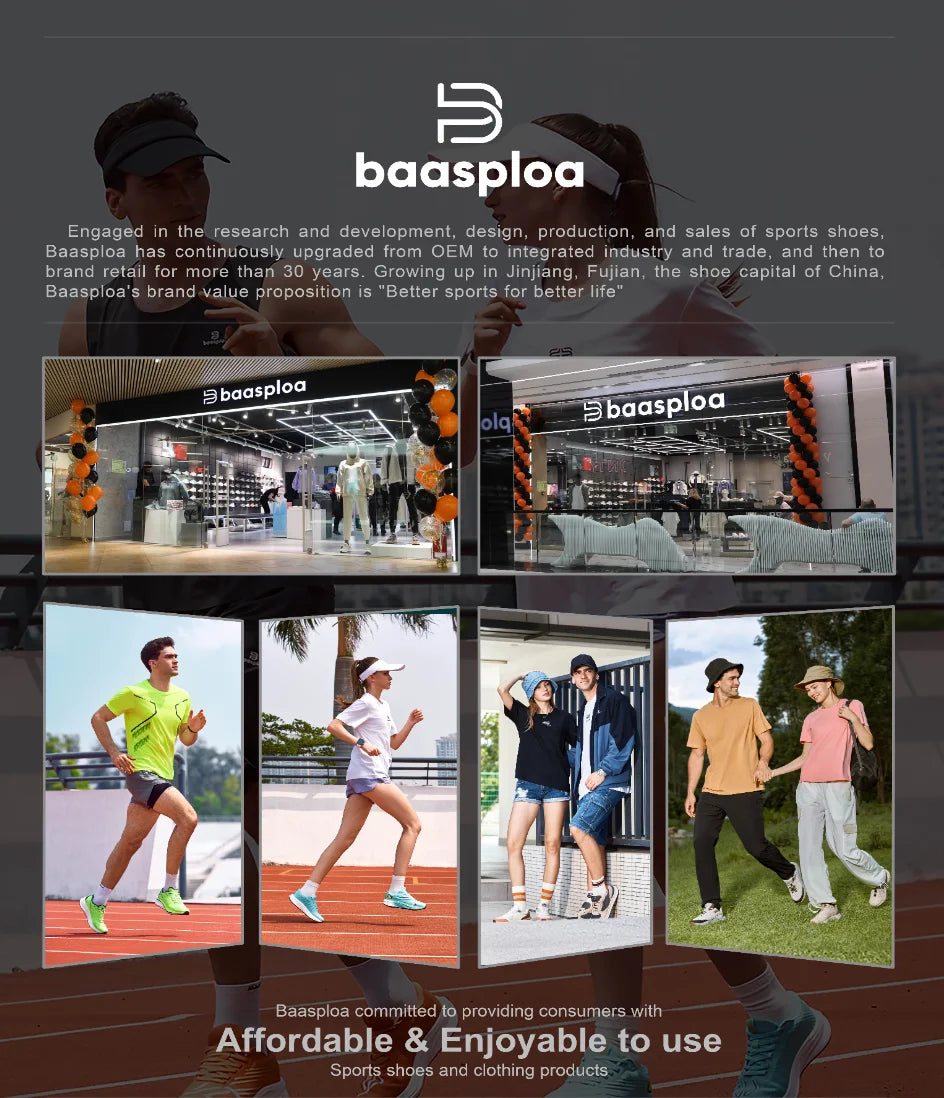 Baasploa Men Running Shoes 2025 New Professional Training Lightweight Sport Shoes Male Carbon Plate Mesh Breathable Sneakers