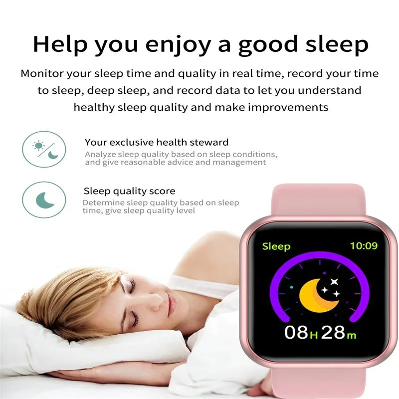 Smart Watch Y68 Bluetooth Fitness Tracker Sports Watch Heart Rate Monitor Blood Pressure Smart Bracelet for Android IOS D20 Pro
