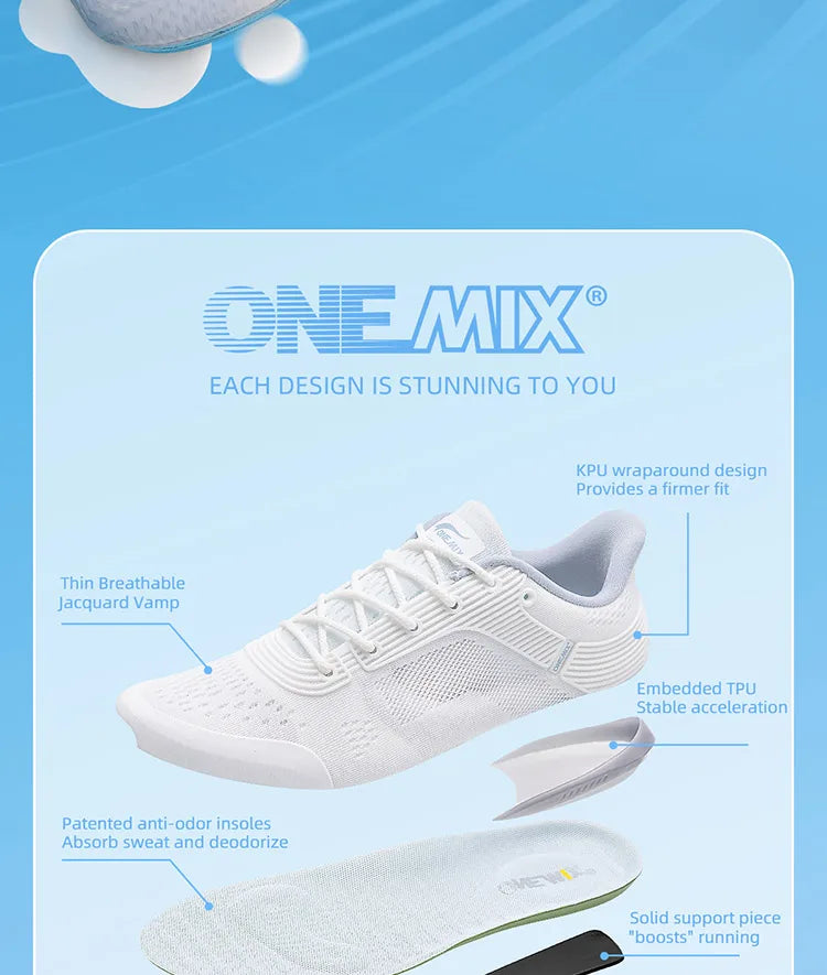 ONEMIX Summer Breathable Mesh Sneakers for Women Jacquard Gradient Soft Tenis Jogging Shoes Lightweight Leisure Outdoor Sneakers