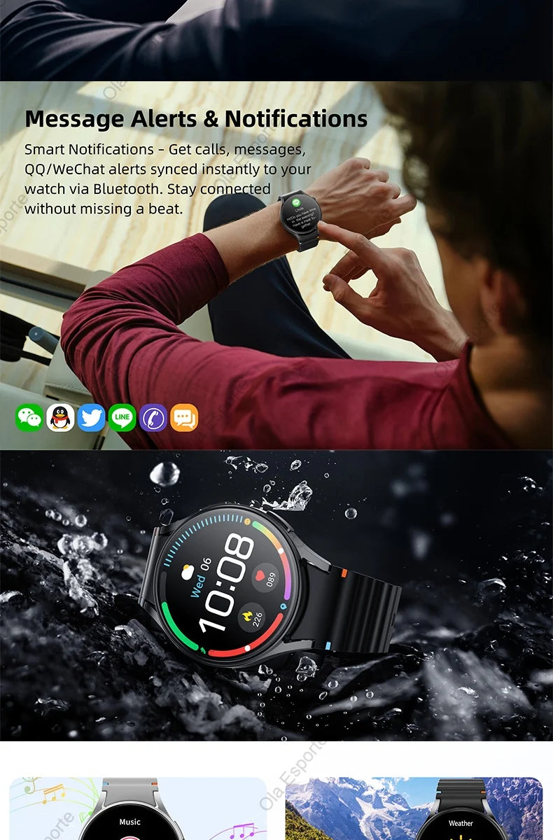 2025 New Smart watch7 Men Women AMOLED Screen Health Monitor Watch Waterproof Voice Assistant Call Smart Watch For Android IOS