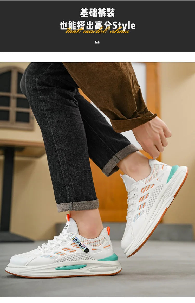 Men's Breathable Sneakers 2025 Autumn Comfortable Breathable Mens Platform Running Shoes Fashion Casual Shoes Zapatillas Hombre