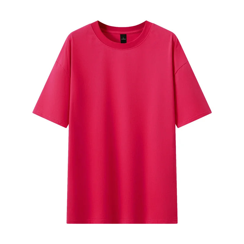 Men's Short Sleeve Heavy T-Shirt.100% Cotton,Short Sleeve O-Neck Top Tees,Plain Harajuku Clothing