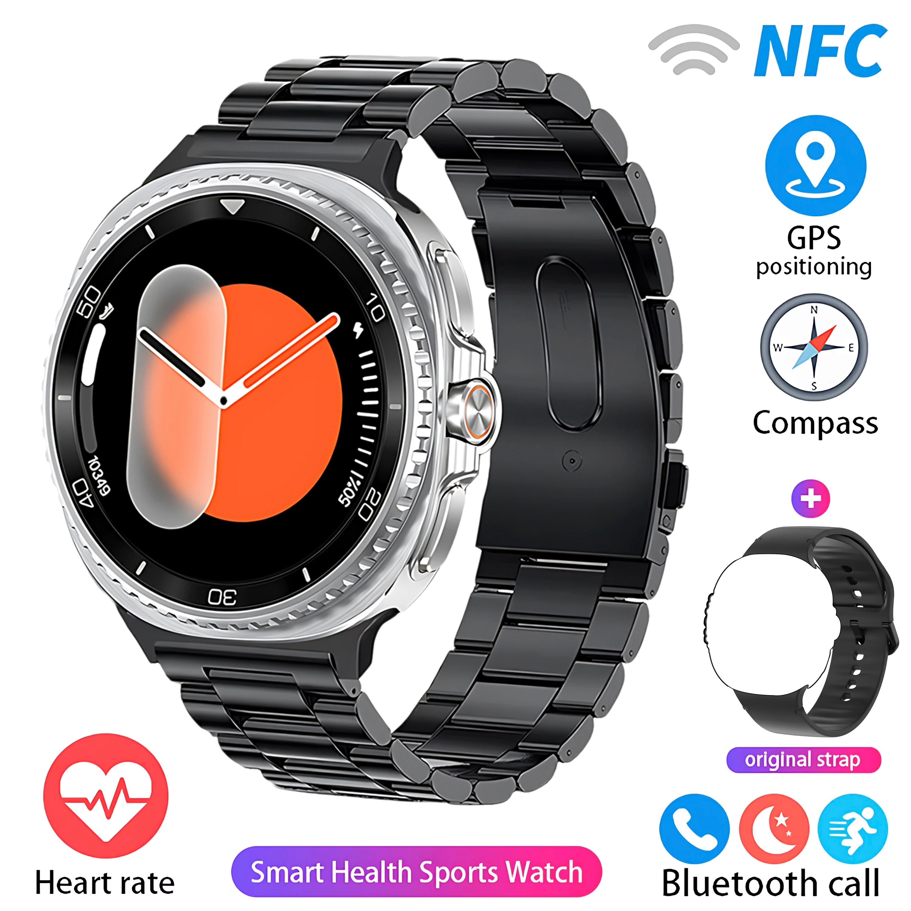 Watch 8 Ultra Classic GPS Compass NFC SmartWatch 46mm Version AMOLEL Rotating Dial BT Call 3ATM Waterproof Watch7 Upgraded Watch