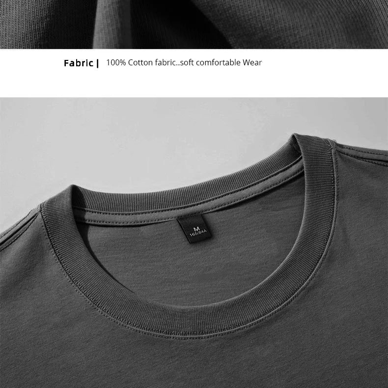 Men's Short Sleeve Heavy T-Shirt.100% Cotton,Short Sleeve O-Neck Top Tees,Plain Harajuku Clothing