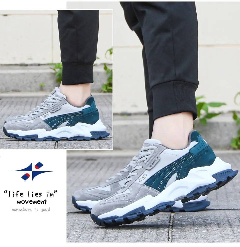 BONA 2023 New Designers Athletic Breathable Footwear Running Shoes Men Comfortable Sneakers  Man Zapatillas Walking Jogging Shoe