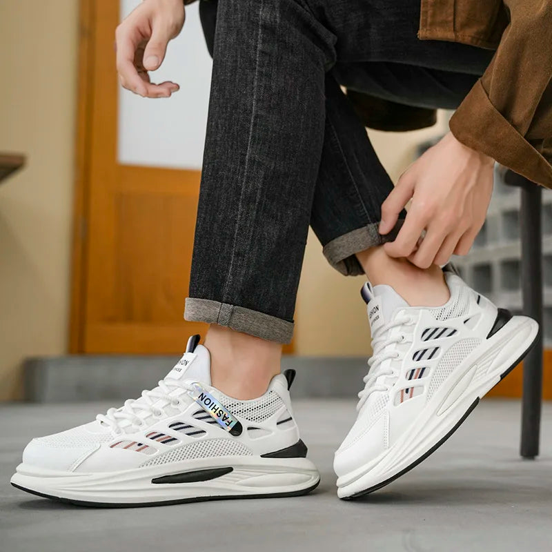 Men's Breathable Sneakers 2025 Autumn Comfortable Breathable Mens Platform Running Shoes Fashion Casual Shoes Zapatillas Hombre