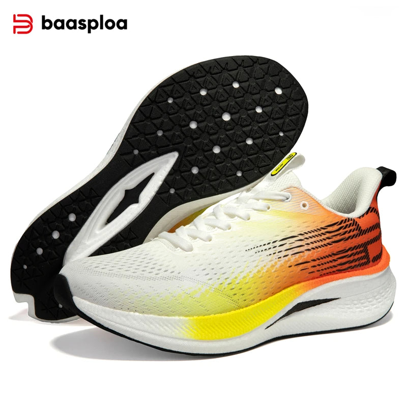Baasploa Men Running Shoes 2025 New Professional Training Lightweight Sport Shoes Male Carbon Plate Mesh Breathable Sneakers