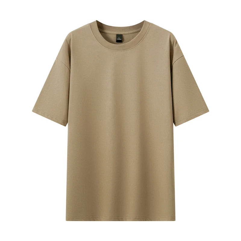 Men's Short Sleeve Heavy T-Shirt.100% Cotton,Short Sleeve O-Neck Top Tees,Plain Harajuku Clothing