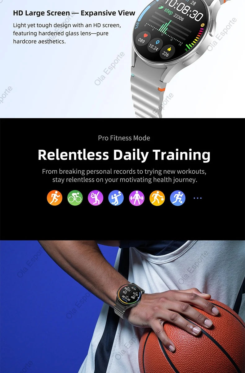 2025 New Smart watch7 Men Women AMOLED Screen Health Monitor Watch Waterproof Voice Assistant Call Smart Watch For Android IOS
