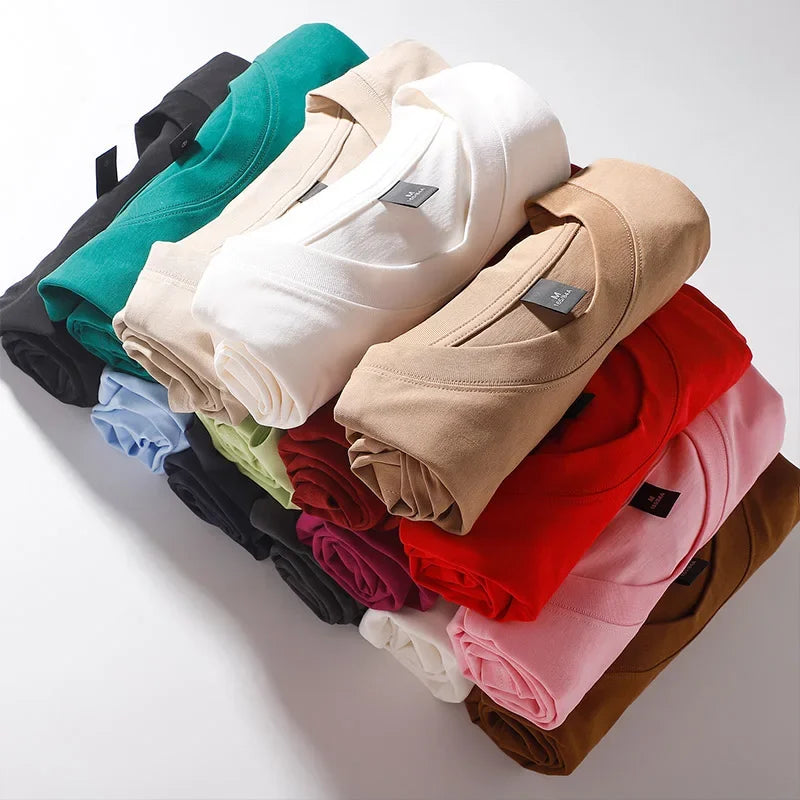 Men's Short Sleeve Heavy T-Shirt.100% Cotton,Short Sleeve O-Neck Top Tees,Plain Harajuku Clothing