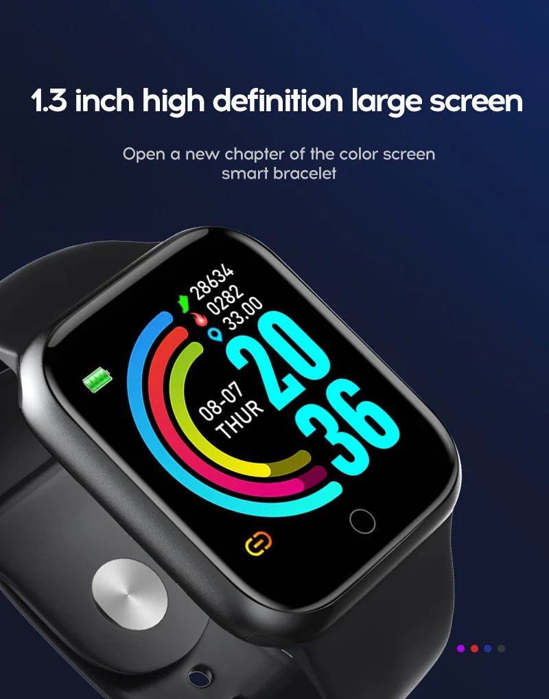 Smart Watch Y68 Bluetooth Fitness Tracker Sports Watch Heart Rate Monitor Blood Pressure Smart Bracelet for Android IOS D20 Pro