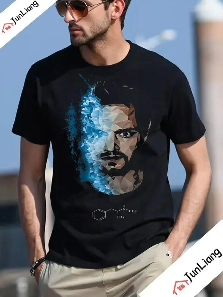 Classic Breaking Bad T-shirt Men's Heisenberg Walter White O Neck Short Sleeve TV Show Tee Summer Clothes