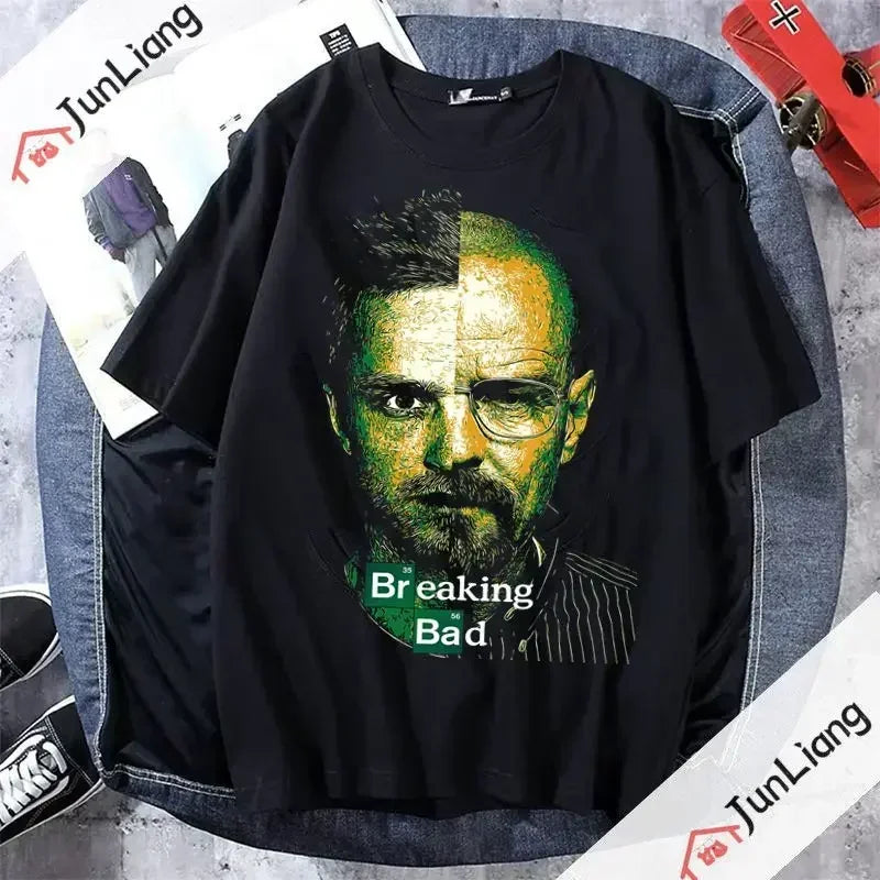 Classic Breaking Bad T-shirt Men's Heisenberg Walter White O Neck Short Sleeve TV Show Tee Summer Clothes